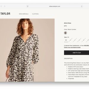 NWT Rebecca Taylor Alicia Midi Dress